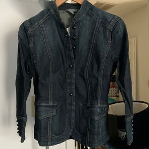 Ann Taylor Military style denim jacket, size 6 NEW